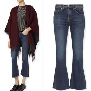 Rag And BONE Women's Blue Flared CROP Jeans